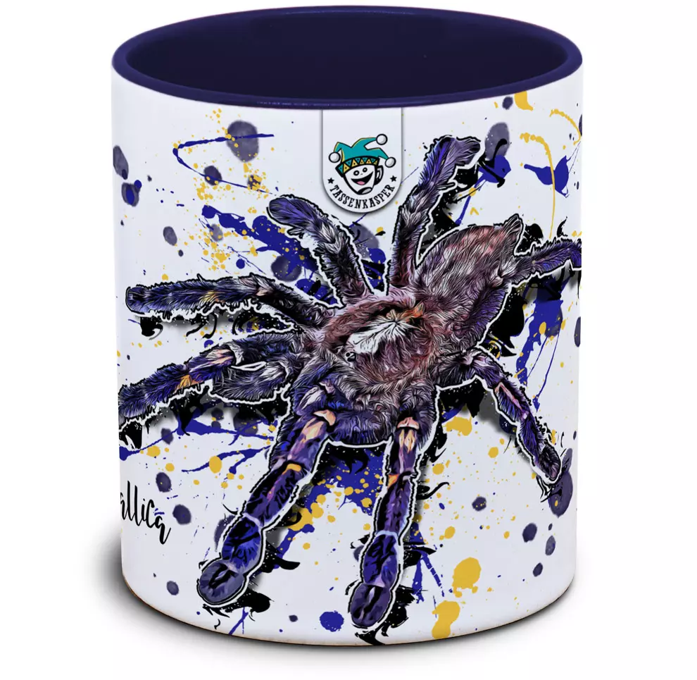 Tasse Vogelspinne Poecilotheria metallica - Blaue Ornament-Vogelspinne