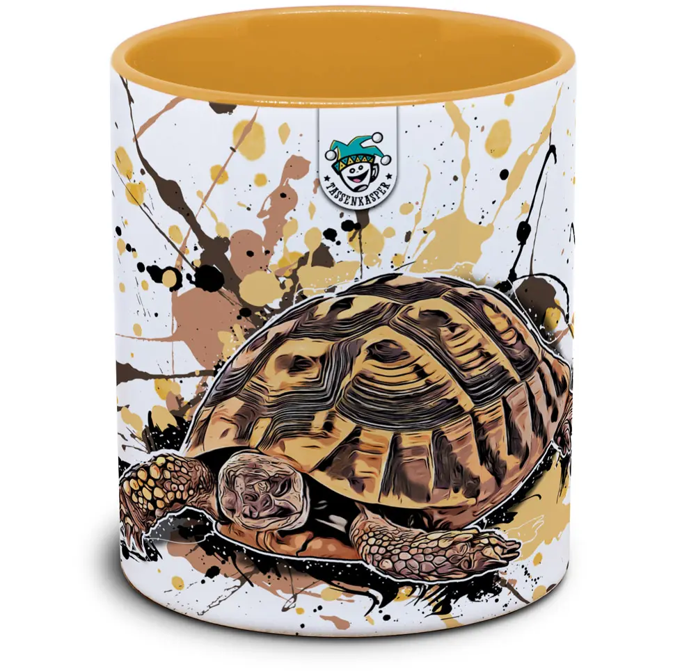 Tasse mit Testudo hermanni griechische Landschildkroete