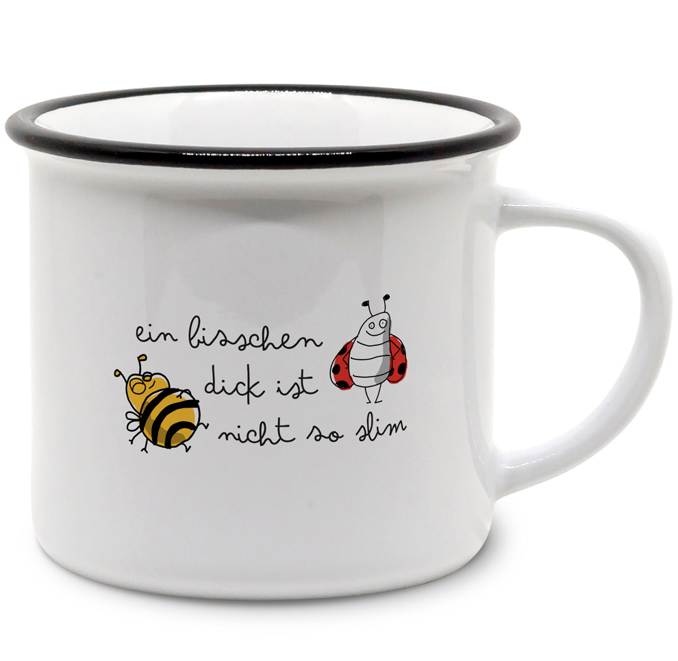 Vintage-Tasse "Pummel & Marie": Ein bisschen dick ist nicht so slim