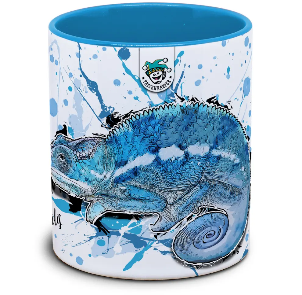 Tasse mit Furcifer pardalis Pantherchamleon