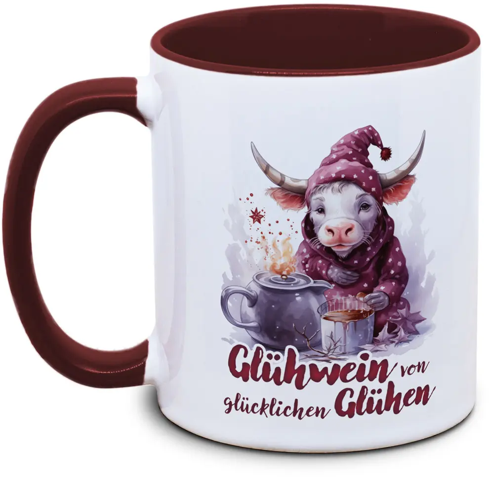 lustige Gluehweintasse mit spruch: Glühwein von glücklichen Glühen