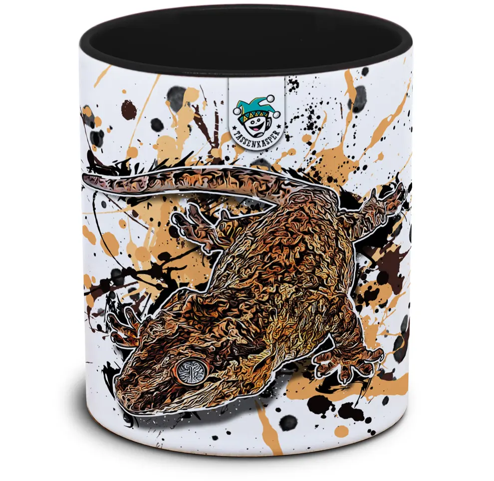 Tasse mit Rhacodactylus auriculatus Hoeckerkopfgecko