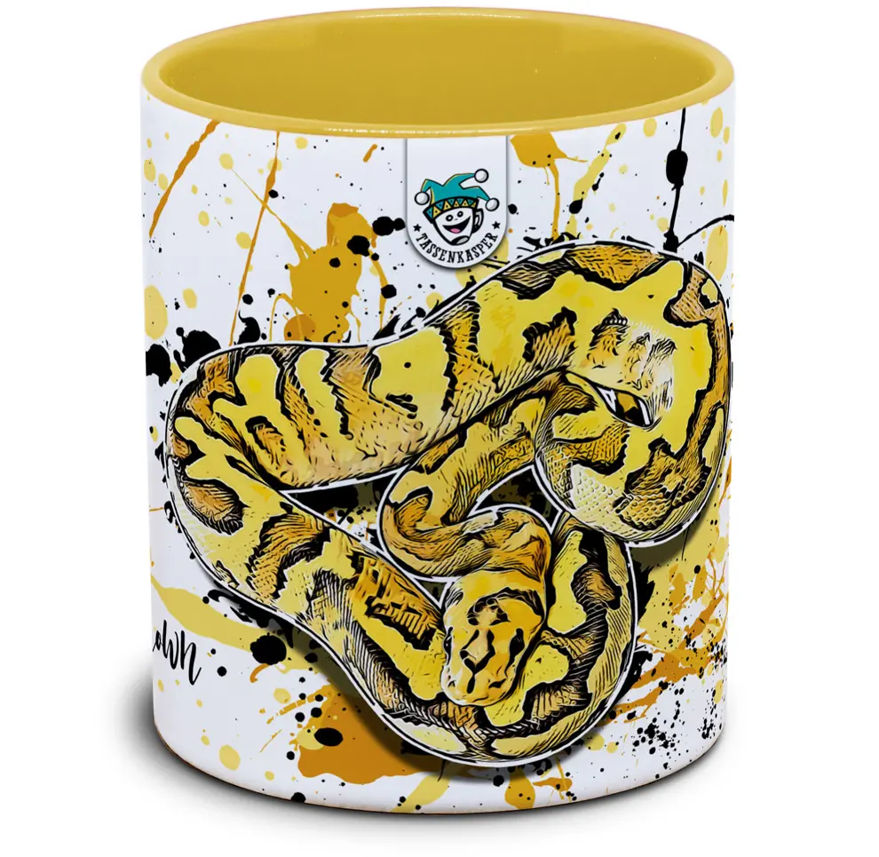 Tasse mit Python regius Super Disco Clown Koenigspython